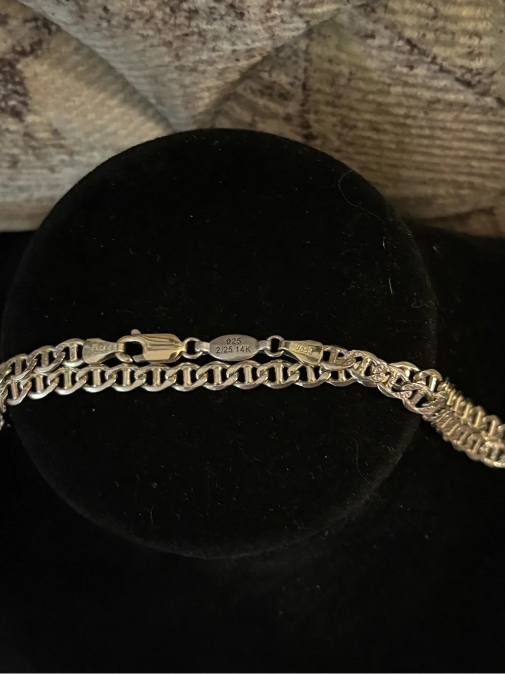 Vintage Piercing Pagoda PGDA 925 Sterling Silver 2/25 14K Gold Bracelet/Anklet